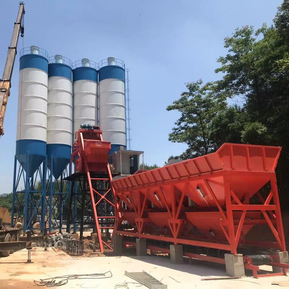 HZ35 35m&sup3;/h Concrete Batching Plant with Block Stone Machine