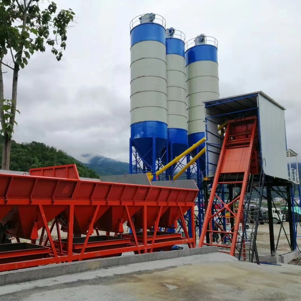 hzs50 50m3/h batching plant machine Twin Shaft Mixer